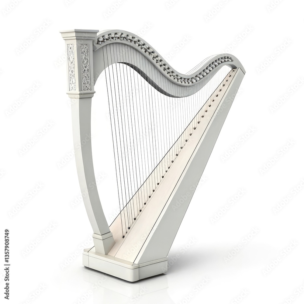 Obraz premium harp isolated on white background