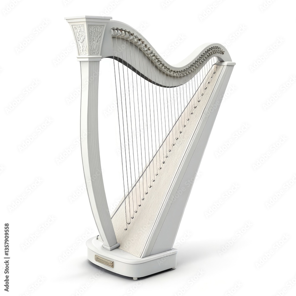 Obraz premium harp isolated on white background