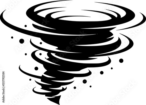 Tornado cyclone storm silhouette, tornado cyclone storm vector icon
