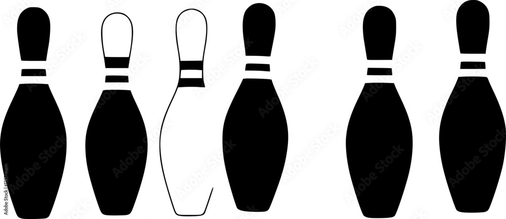custom made wallpaper toronto digitalBowling Pins Silhouette,Bowling Pins clip art,flat vector art
