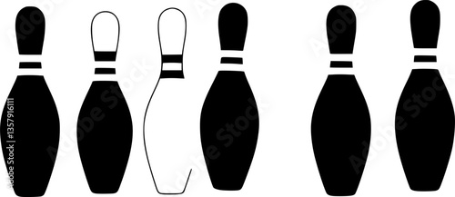 Wallpaper Mural Bowling Pins Silhouette,Bowling Pins clip art,flat vector art
 Torontodigital.ca