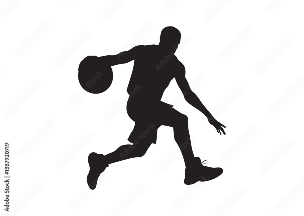 Basketball player silhouette vector