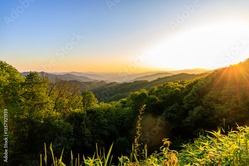 Sunset Blueride Parkway - Appalachian Mountains