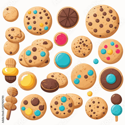 dessert, cookie, food, sweet, biscuit, bakery, background, chocolate, delicious, snack, candy, brown, homemade, bake, tasty, cake, isolated, chip, breakfast, pastry, closeup, fresh, crunchy, sugar, ve