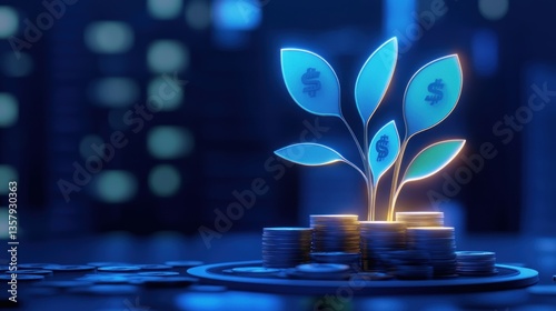 Growing Money Stacks Illustrating Financial Growth
