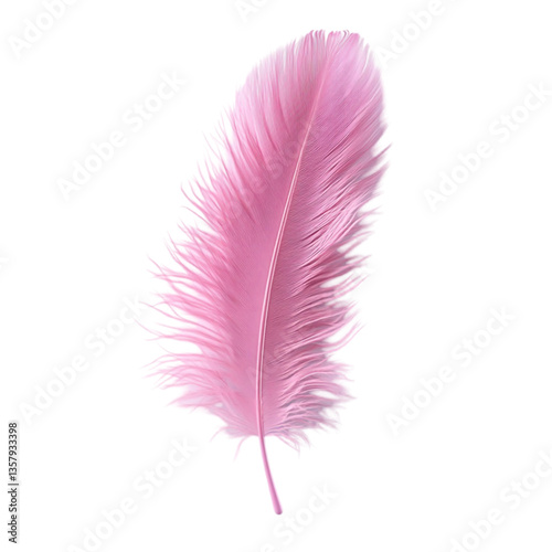 Delicate pink feather soft light airy graceful elegance