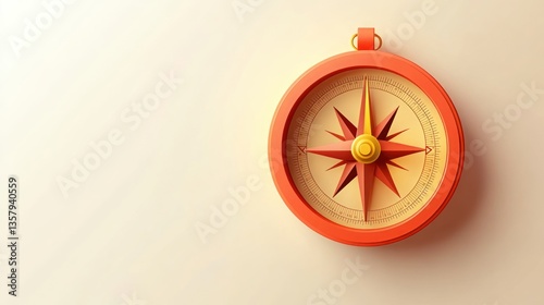 A vibrant compass with a striking design ideal for navigation and direction themes