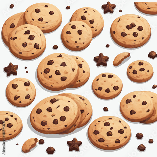 dessert, cookie, food, sweet, biscuit, bakery, background, chocolate, delicious, snack, candy, brown, homemade, bake, tasty, cake, isolated, chip, breakfast, pastry, closeup, fresh, crunchy, sugar, ve