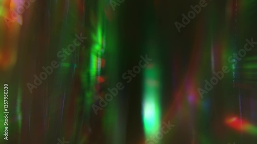 Holographic waves ripple through a prism of shifting colors, casting an ethereal neon glow