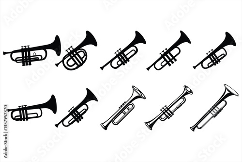 Trumpet Silhouette SVG Bundle