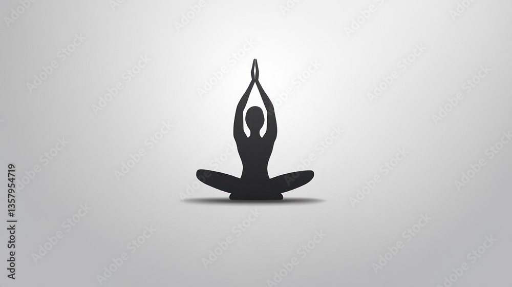 Silhouette of a Person in Yoga Pose Meditation Relaxation Health and Wellness Icon Silhouette of a Person in Yoga Pose Meditation Relaxation Health and Wellness Icon