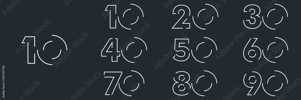 collection numbers Anniversary logo set icon vector design, black and white background collection numbers Anniversary logo set icon vector design, black and white background