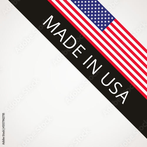Made in USA - corner symbol with the US flag
