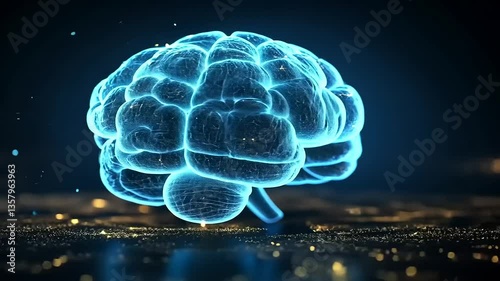 Wallpaper Mural Futuristic glowing brain illustration representing artificial intelligence and neural networks with a dark background Torontodigital.ca