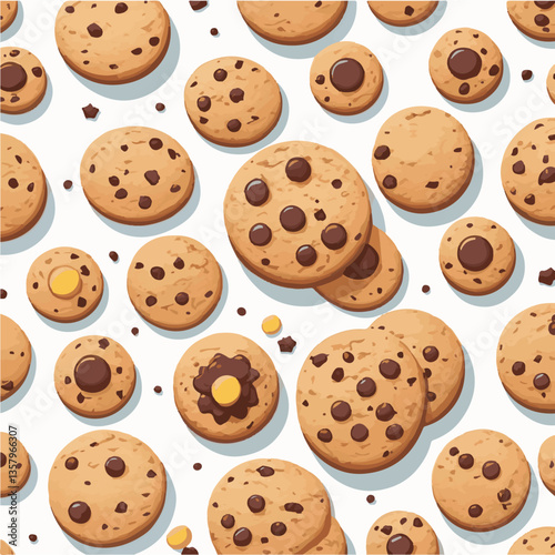 dessert, cookie, food, sweet, biscuit, bakery, background, chocolate, snack, delicious, homemade, brown, candy, isolated, chip, cake, bake, tasty, breakfast, pastry, fresh, closeup, vector, chips, cru