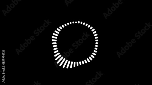Minimalist circle ring sound wave animation on a black background, Audio wave animated