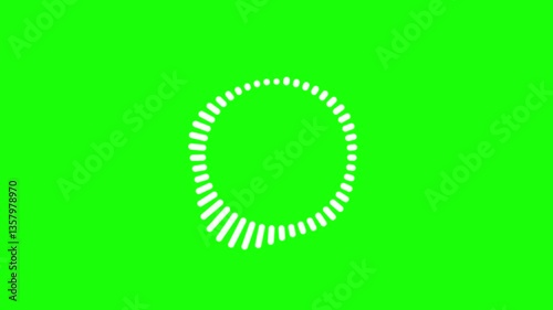 Minimalist circle ring sound wave animation on a green background, Audio wave animated
