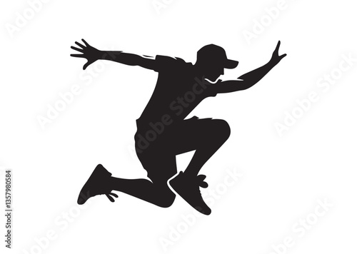Parkour jumping silhouette vector illustration