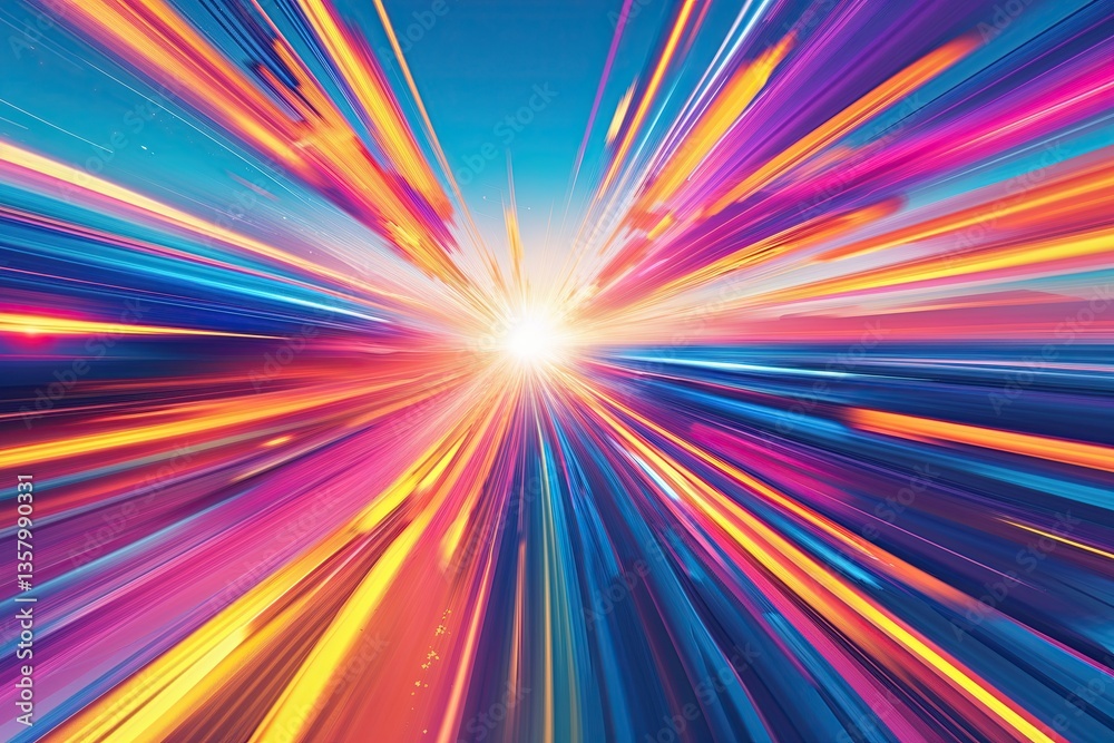 Fototapeta premium Energetic Kinetic Background with Vibrant Color Bursts for a Dynamic Summer-Inspired Room Atmosphere