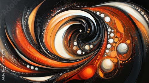 A vibrant and dynamic swirl of mixed orange