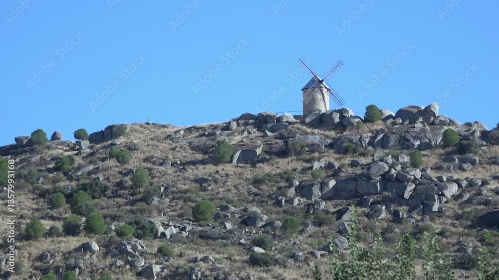 Typical La Mancha Windmill on the Hill, Off-Centered - 910
