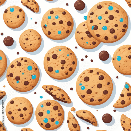 dessert, cookie, food, sweet, biscuit, bakery, background, chocolate, snack, delicious, homemade, brown, candy, isolated, chip, cake, bake, tasty, breakfast, pastry, fresh, closeup, vector, chips, cru