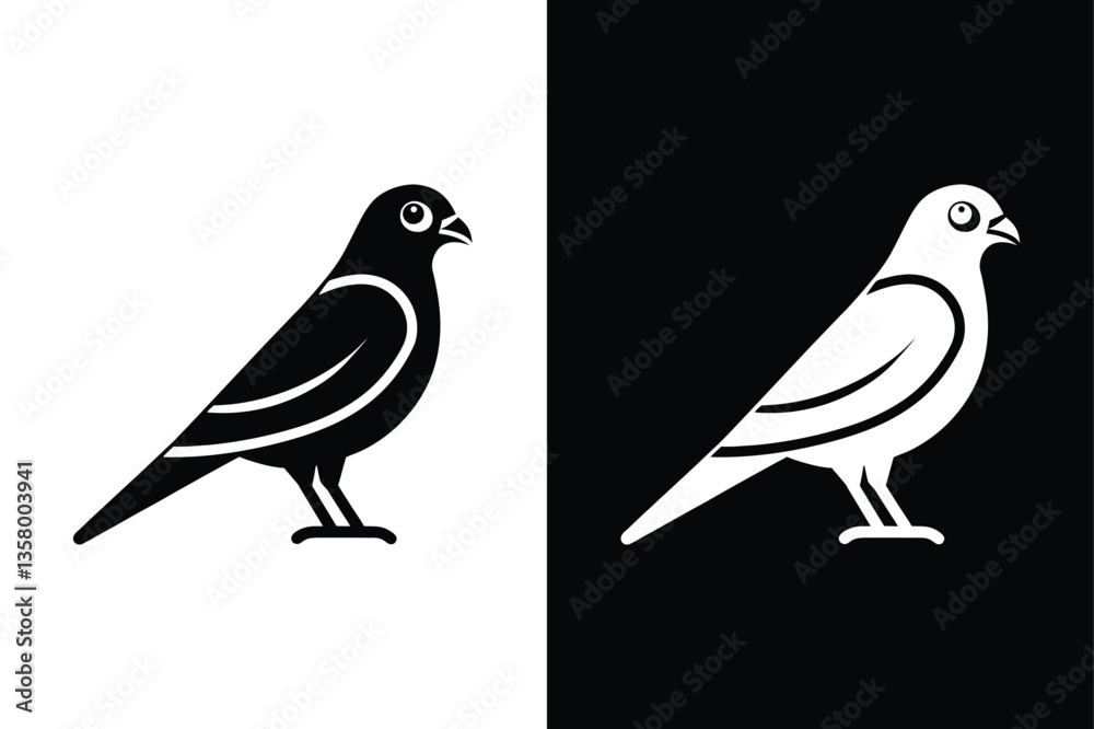 Obraz premium Bird icon on White Background Vector Art Illustration on white background.