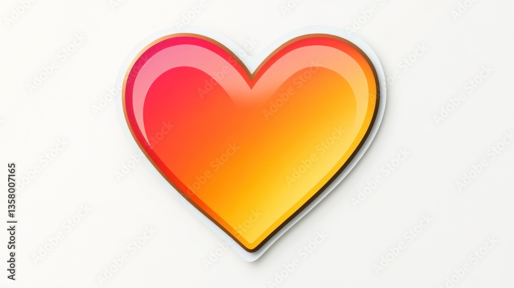 A vibrant heart icon featuring a gradient of pink and orange colors. A vibrant heart icon featuring a gradient of pink and orange colors.