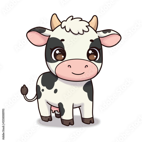 Adorable Cartoon Cow Illustration Cute Farm Animal Drawing