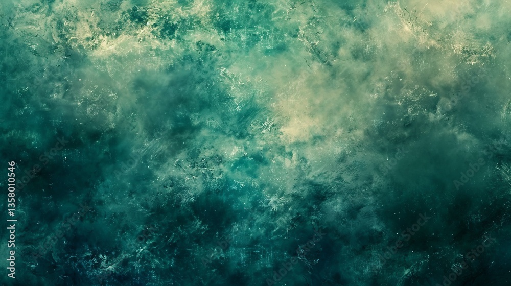 Obraz premium Abstract Grunge Texture: Teal Green Vintage Backdrop For Graphic Design And Modern Art