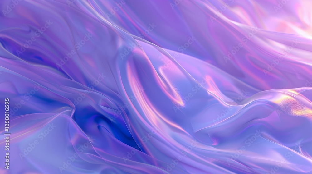 Obraz premium Abstract Flowing Fabric - Purple Silk Waves, Modern Elegant Texture Background, Digital Art Illustration