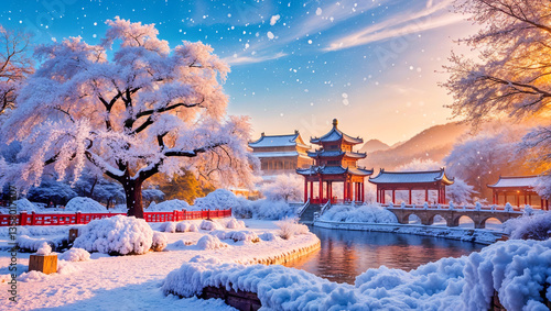 amazing Xiangshan Park Beijing China winter