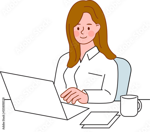 business woman with laptop