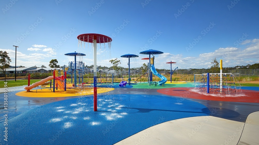 Colorful Playground Waterpark Features Slides And Sprayers Colorful Playground Waterpark Features Slides And Sprayers