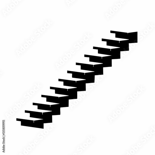 Wallpaper Mural Isometric View of a Staircase Vector Illustration, Vector Image Torontodigital.ca