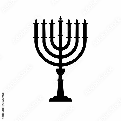 Nine branched candlestick illustration, Vector Image