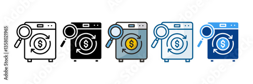 Money Laundering Icon Set Multiple Style Collection