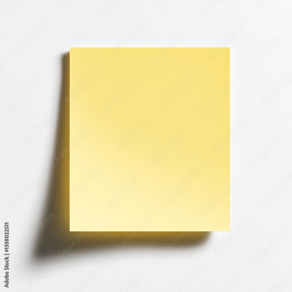 Yellow square shape sticky note. Single yellow sticky note. Office memo paper on neutral background. Minimalist reminder concept. Yellow square shape sticky note. Single yellow sticky note. Office memo paper on neutral background. Minimalist reminder concept.