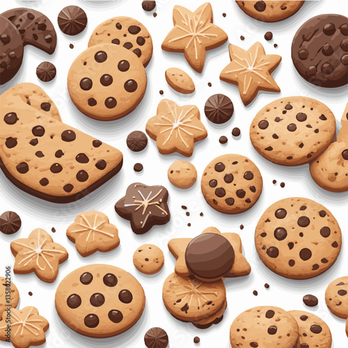 dessert, cookie, food, sweet, biscuit, bakery, background, chocolate, delicious, snack, candy, brown, homemade, bake, tasty, cake, isolated, chip, breakfast, pastry, closeup, fresh, crunchy, sugar, ve