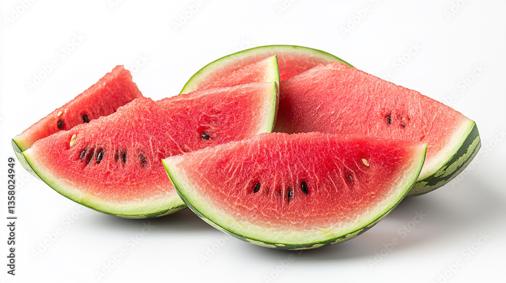 Fresh watermelon slices ready to enjoy at summer picnic Fresh watermelon slices ready to enjoy at summer picnic