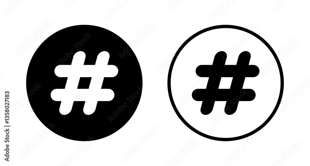 Fototapeta premium Hashtag icon logo design. hashtag sign and symbol
