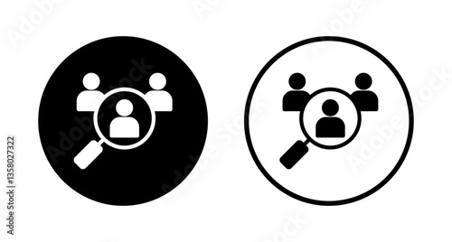 Hiring icon logo design. Search job vacancy sign and symbol. Human resources concept. Recruitment