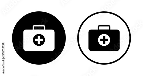 Medical box icon logo design. Medical suitcase sign and symbol. First aid icon