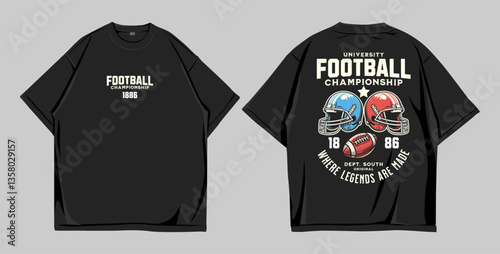 Design T shirt oversize, front and back