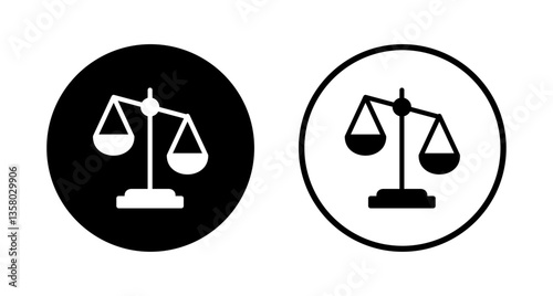 Scales icon logo design. Law scale icon. Justice sign and symbol