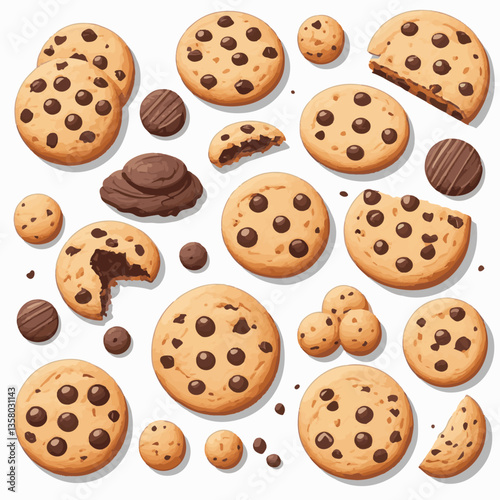 dessert, cookie, food, sweet, biscuit, bakery, background, chocolate, delicious, snack, candy, brown, homemade, bake, tasty, cake, isolated, chip, breakfast, pastry, closeup, fresh, crunchy, sugar, ve