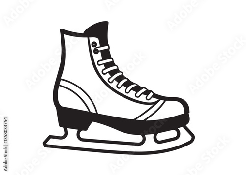 Hockey skate vector silhouette Design