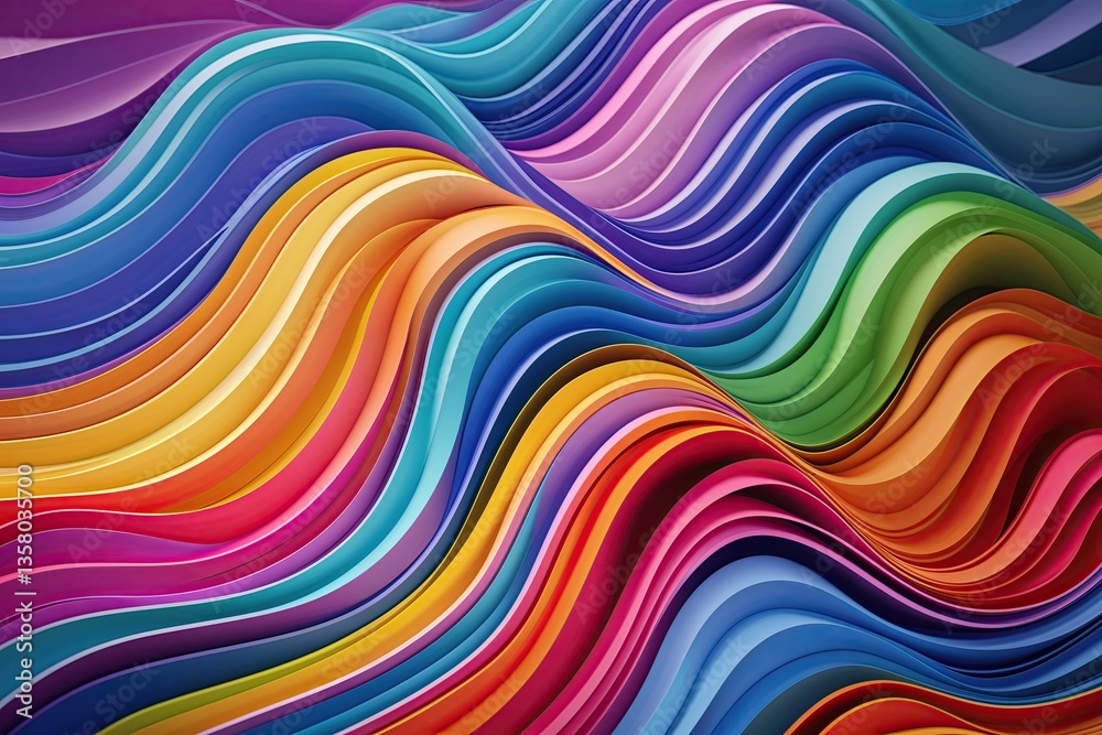 Vibrant Wavy Bands in Dynamic Visual Composition for Inspirational Effects Vibrant Wavy Bands in Dynamic Visual Composition for Inspirational Effects