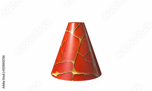 Orange Vase Kintsugi Art