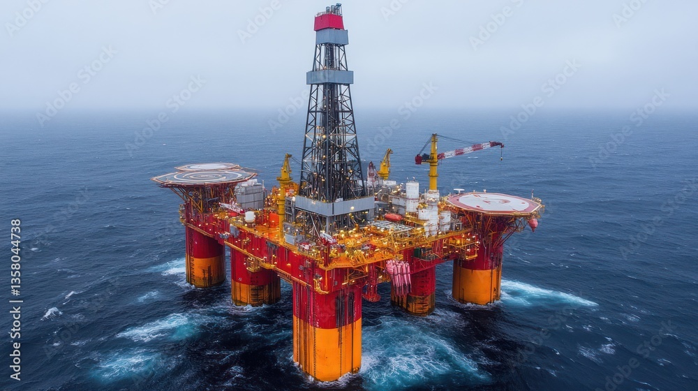 Offshore Oil Rig Platform in the Ocean